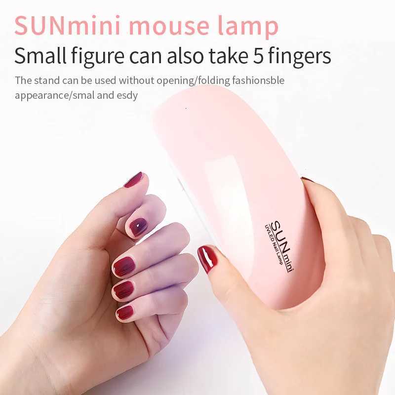 6W Mini Nail Lamp UV LED Gel Polish Cured Pink White Nail Dryer Machine Portable USB Cable Home Nails Dry Tool for Gel VarnishT251216
