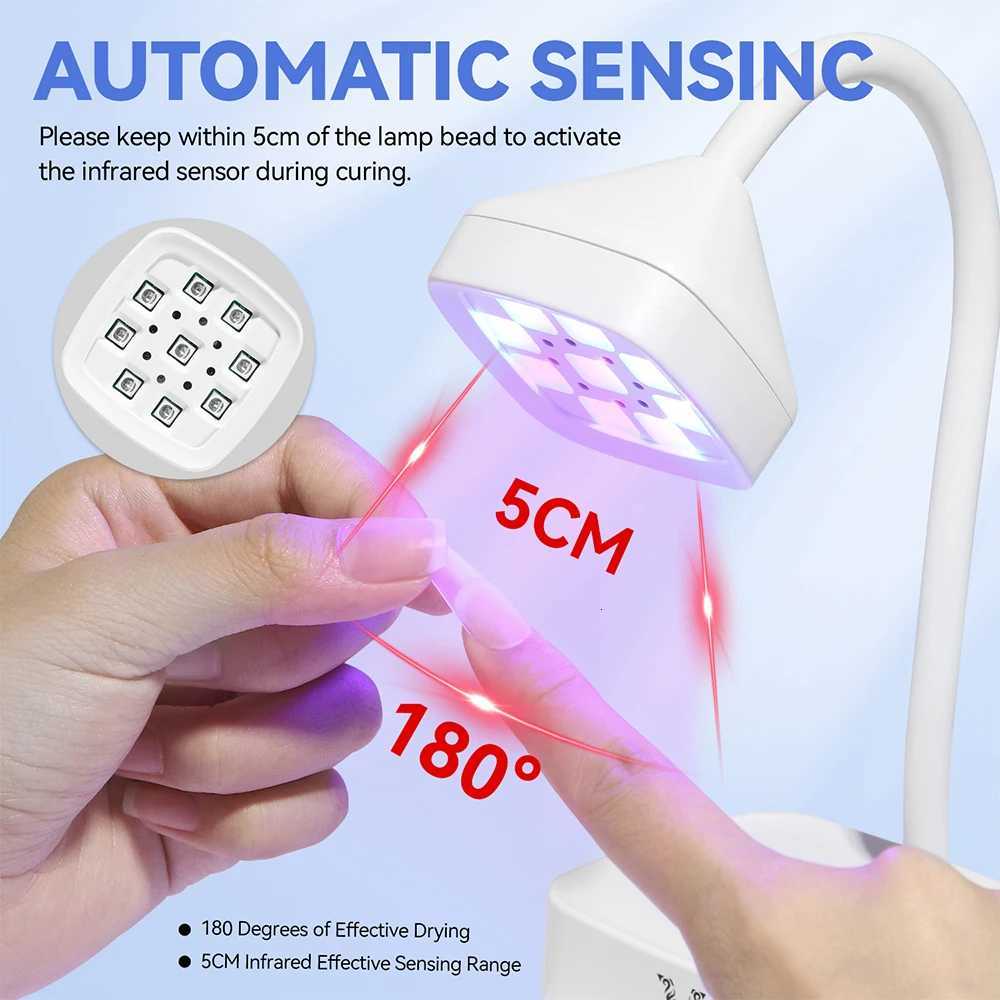 YOKEFELLOW Gel x Nail Lamp UV Led Nail Lamp for Curing Gel Nail Polish and Nail Tips Rechargeable Cordless Auto Sensor GoosenecT251216