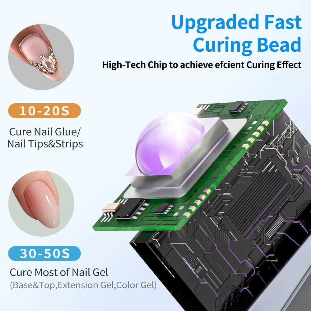 Timerable Nail UV LED Dryer Touch Lamp Rechargeable Flashlight UV Light Drying Nails Gel Polish Lamps Quick drying Cure ToolsT251216