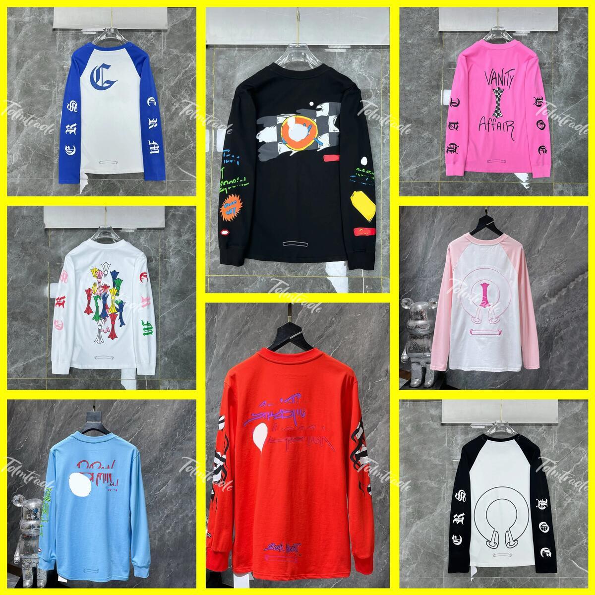 Chrome shirt Designer Men Women Horse Shoe Shirts Printed Spring Summer Fashionable Long Sleeved High Street Sanskrit Printed Sweatshirts crome harts shirt cdf