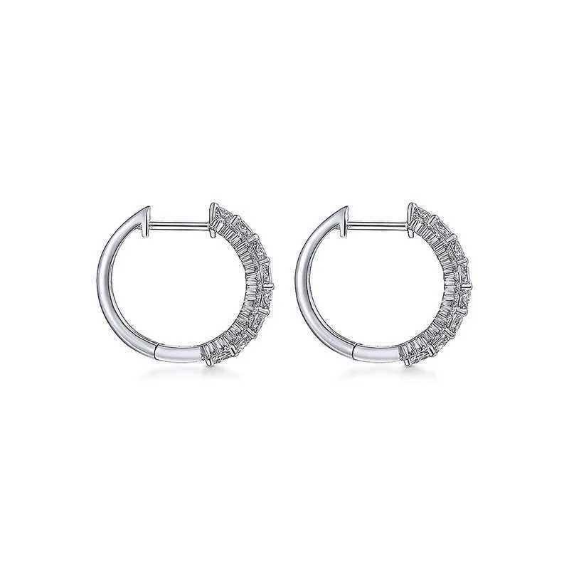 925 Sterling Silver Cubic Zirconia Hoop Earrings Luxury Ear Accessories for Women Wedding Party Aesthetic Jewelry New G251216
