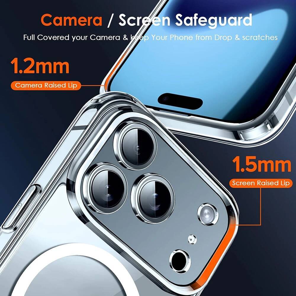 Magnetic Magsafe Wireless Charging Case iPhone Pro Max Hybrid Hard Cover For Apple 17 Air Soft Shell iPhone17 Capa