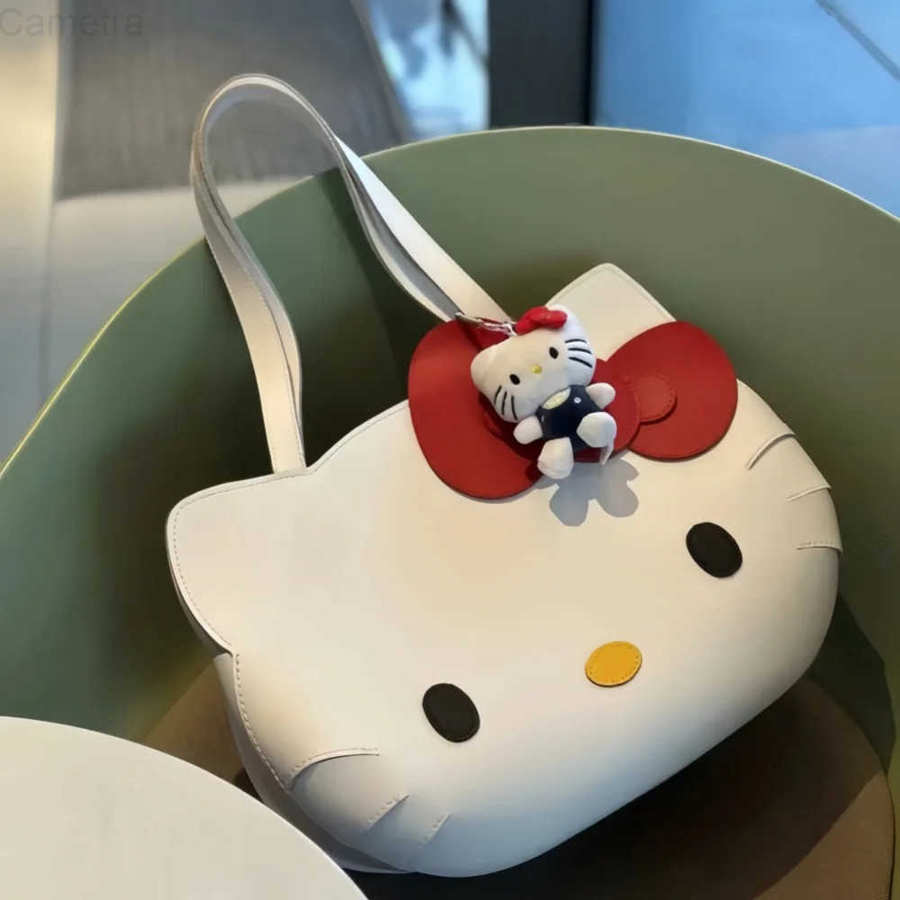 Sanrio Kawaii Hello Kitty Tote Bag Cartoon PU Backpack High Capacity Portable Shoulder Bags Commuting Handbag Student Girl Gift H251216