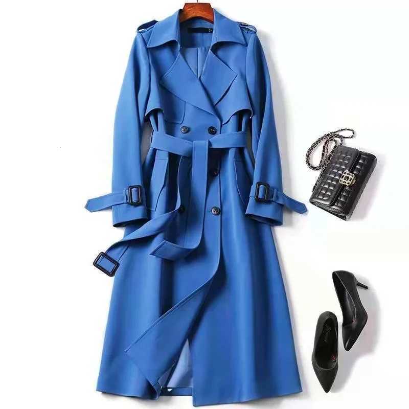 Spring Autumn Womens Windbreaker New Korea Fashion Trench Coat with Belt Ladies Streetwear Loose Khaki Long Overcoat WomenT251216