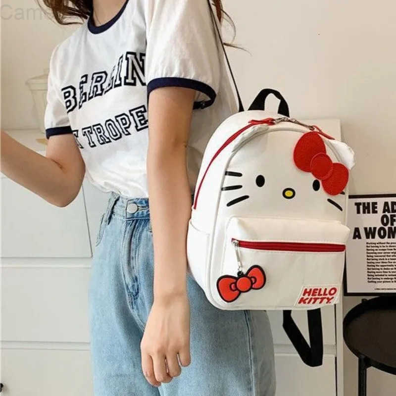 Sanrio 2026 Women Hello Kitty Backpack Cartoon Anime Cute Waterproof Backpacks Stitch Students Bag Kids Girl Mochila Infantil Menina H251216