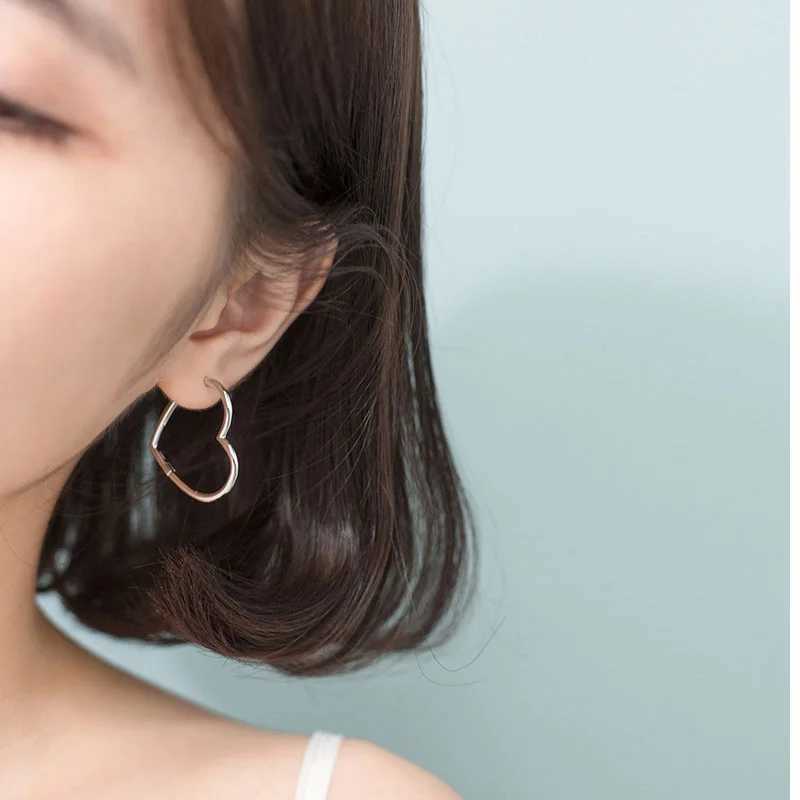 La Monada Big Hoop Earrings For Women Silver 925 Fine Women Earrings Jewelry Silver Heart Hoop Earrings 925 Silver Women G251216