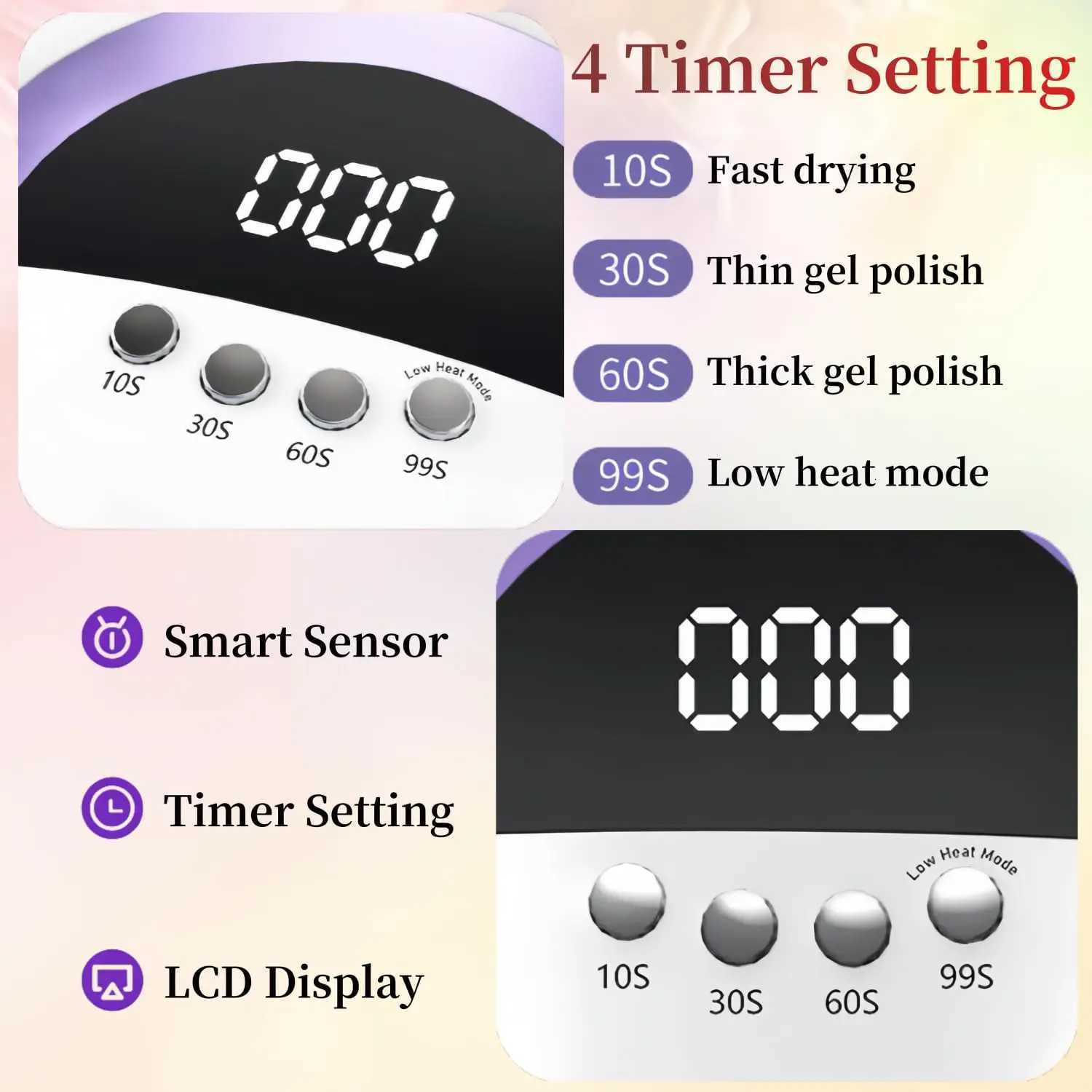 UV LED Nail Lamp Professional Light Dryer for Nails Fast Curing Lamps 72 LEDs Auto Sensor Gel Polish Drying LightsT251216