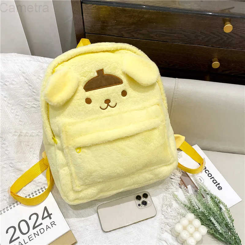 Sanrio 2025 new Lovely Plush Backpack Cinnamoroll Kuromi Girl Heart Large Capacity My Melody Shoulders Bag Kid girls Gift H251216