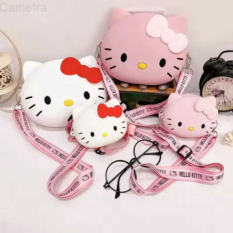 Sanrio 11cm/19cm Hello Kitty Crossbody Bags For Women Kawaii Messenger Bag Travel 3d Shoulder Small Purse Phone Bag Girlfriend Gift H251216