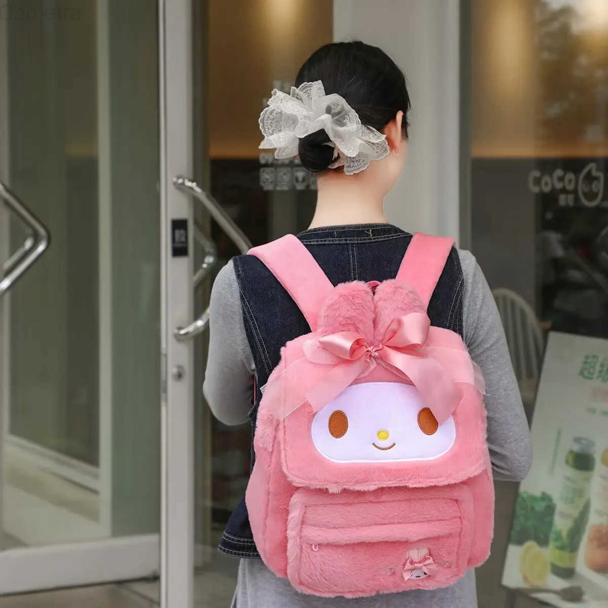 Sanrio genuine HelloKitty cartoon plush backpack the best gift backpack for students in the new school season H251216