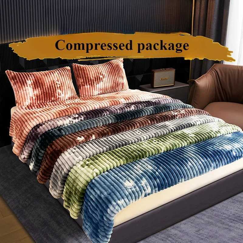 High Quality Blanket for Beds Tie Dyeing Warm Manta Single/Queen/King Flannel Fleece Thow Blanket Thick Warm Plaids Sofa Blanket H251216 - view 3