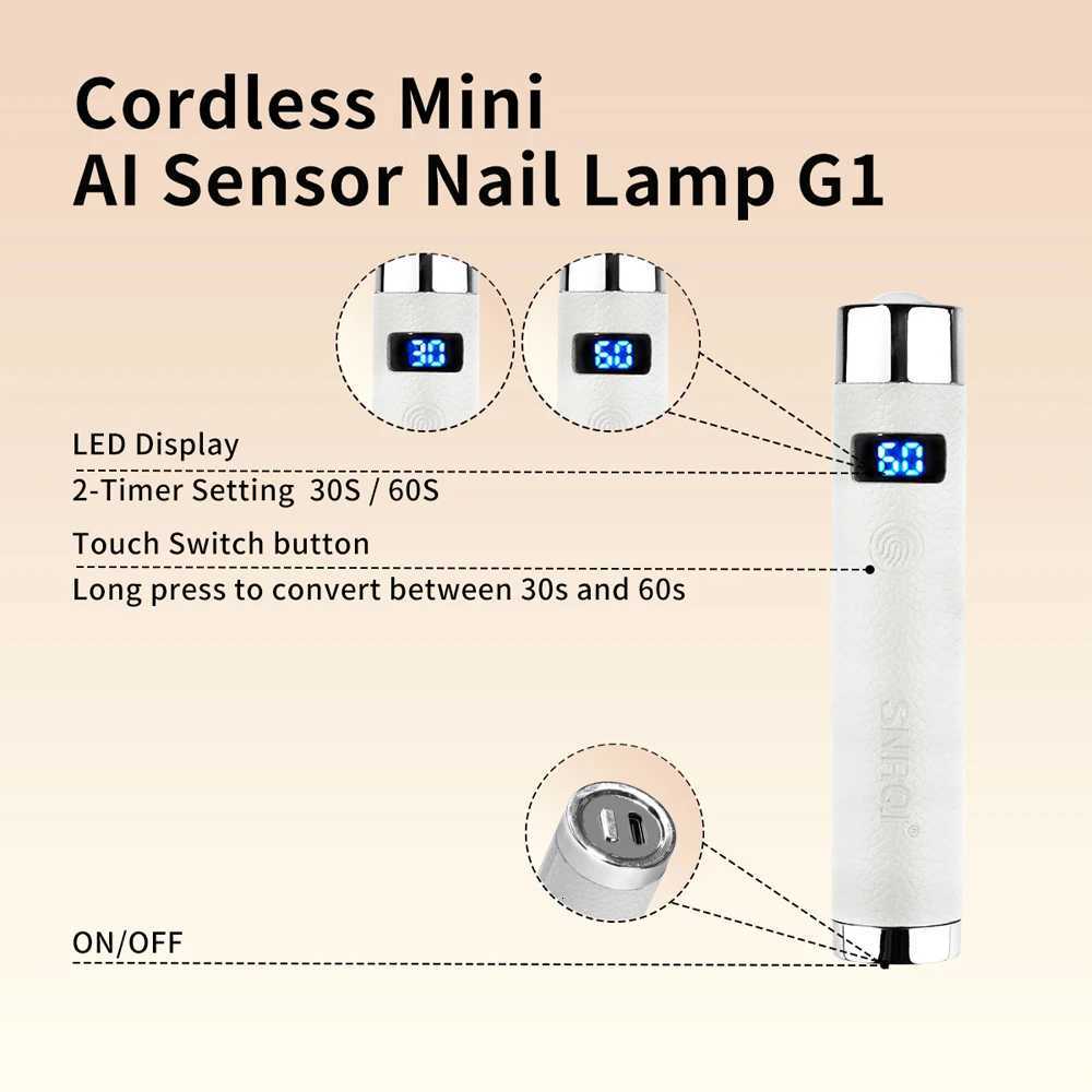 UV LED Nail Lamp with Smart AI SensorRechargeable Portable One-Character LightEffect Professional Manicure Device with DisplayT251216