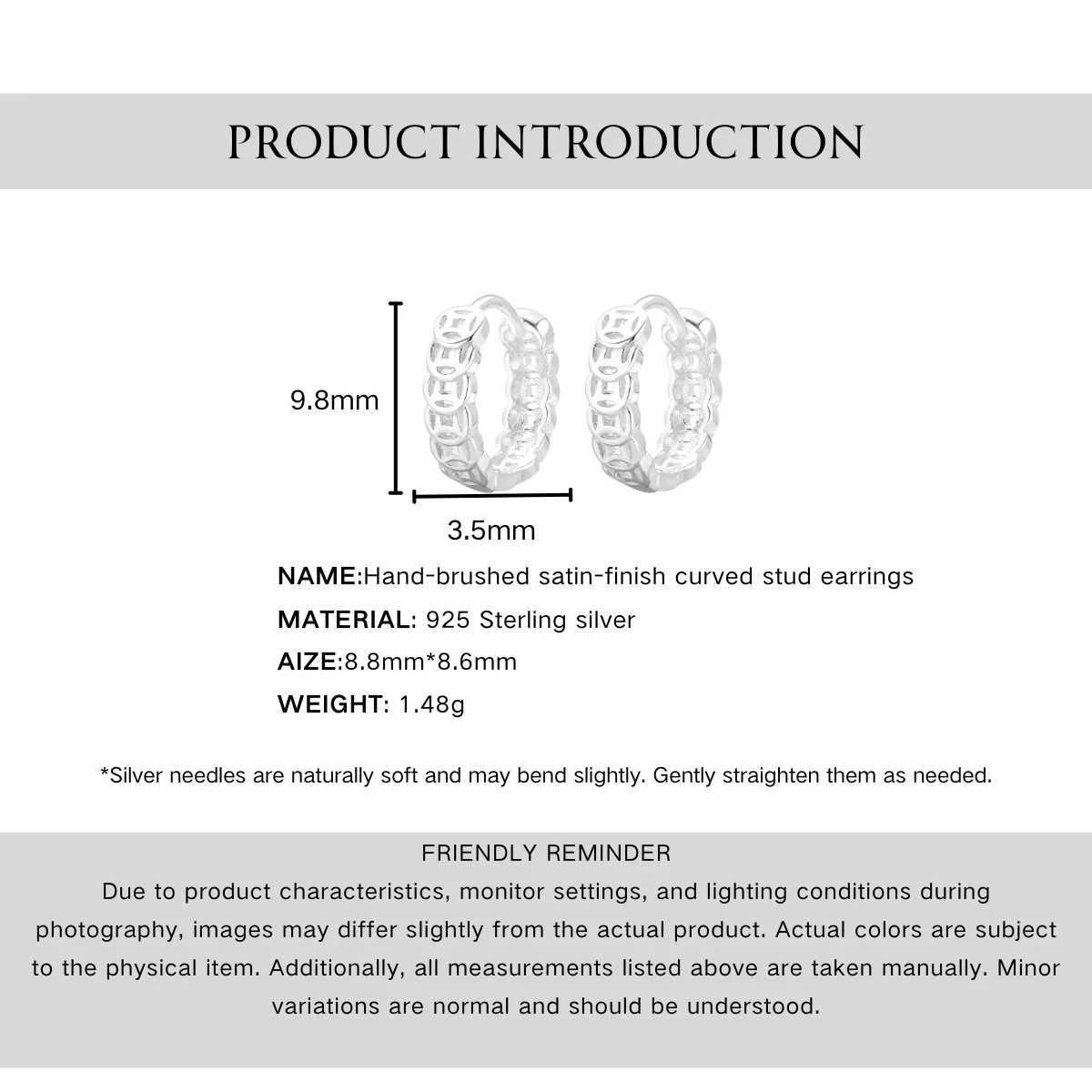 S925 Sterling Silver Fortune Coin Stud Earrings for Women Minimalist Fashionable Chinese Style LuxuriousMoney-Attracting Earring G251216