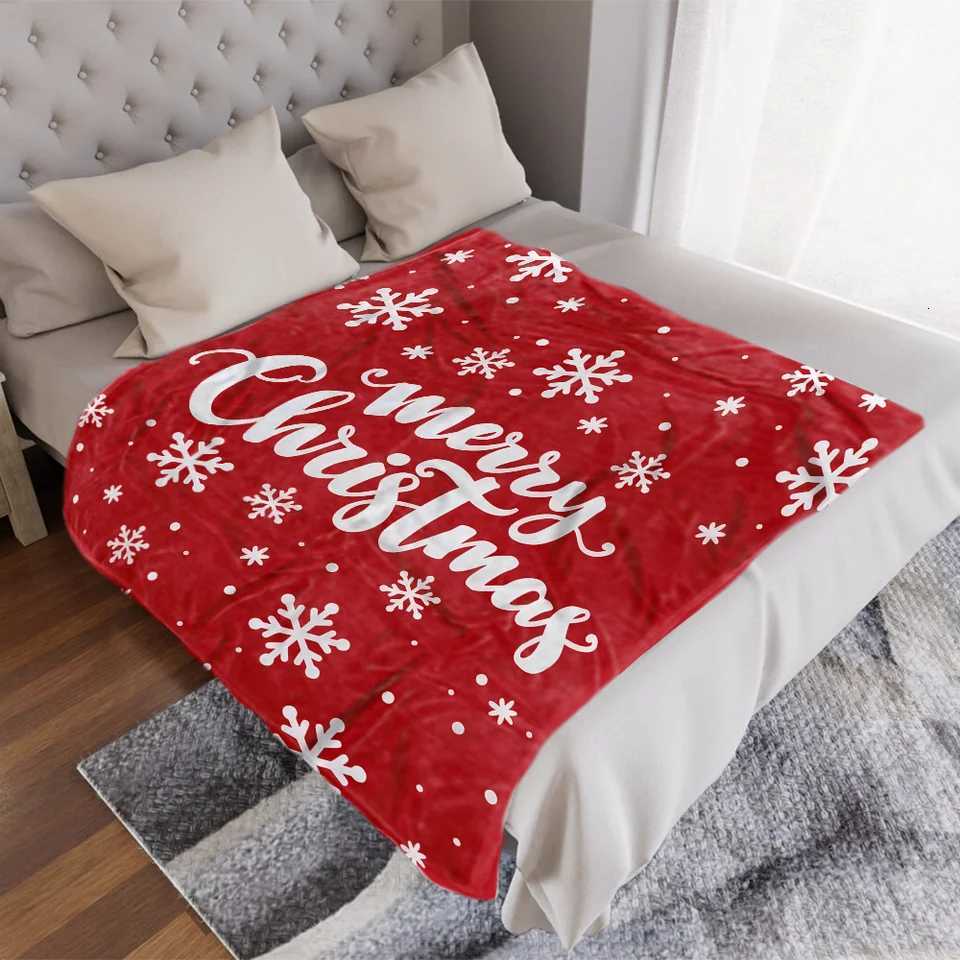 1pc Snowflake Print Blanket Christmas Theme Pattern Flannel Blanket Soft Warm Throw Blanket Nap Blanket For Couch Sofa Office H251216 - view 6