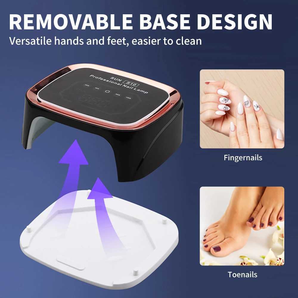 Professional Nail Art UV LED Light Rechargeable Dryer Smart Wireless HD Display Nail Drying Light for Fast Curing of All GelsT251216