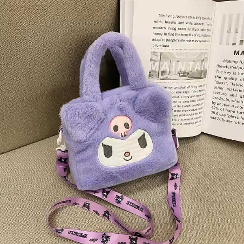 Sanrio Bag Kawaii Kuromi Cinnamoroll My Melody Cartoon Anime Plush Handbag Cosmetic Bag Travel Storage Bag Women Girl Gifts H251216