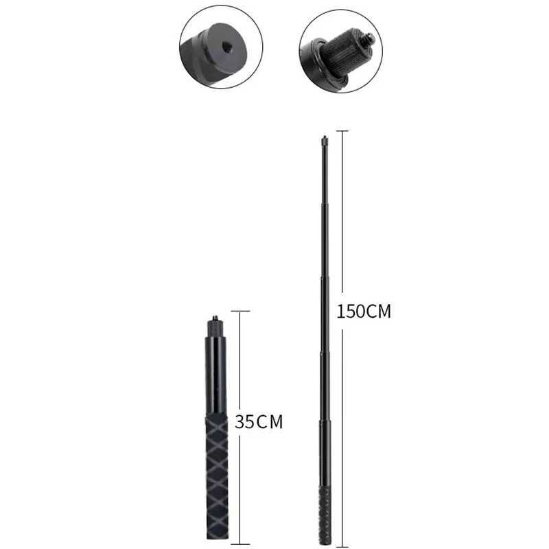 SORRISO 150cm Invisible Selfie Stick Motorcycle Bicycle Handlebar Mount Bracket Selfie Stick Extended Rod for Insta360 G251216