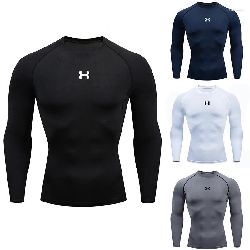 Men's T Shirts Men Running Compression T-shirt Long Sleeves Sport Tees Gym Fitness Sweatshirt Male Jogging Tracksuit Homme Athletic Shirt