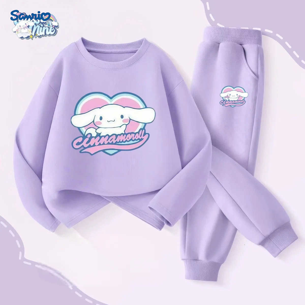 Sanrio Autumn Baby Girl Clothes Set Cartoon Printed Pullover Sweatshirts Top And Pants Bottom 2 Pieces Suit Kid Children Boy H251216112