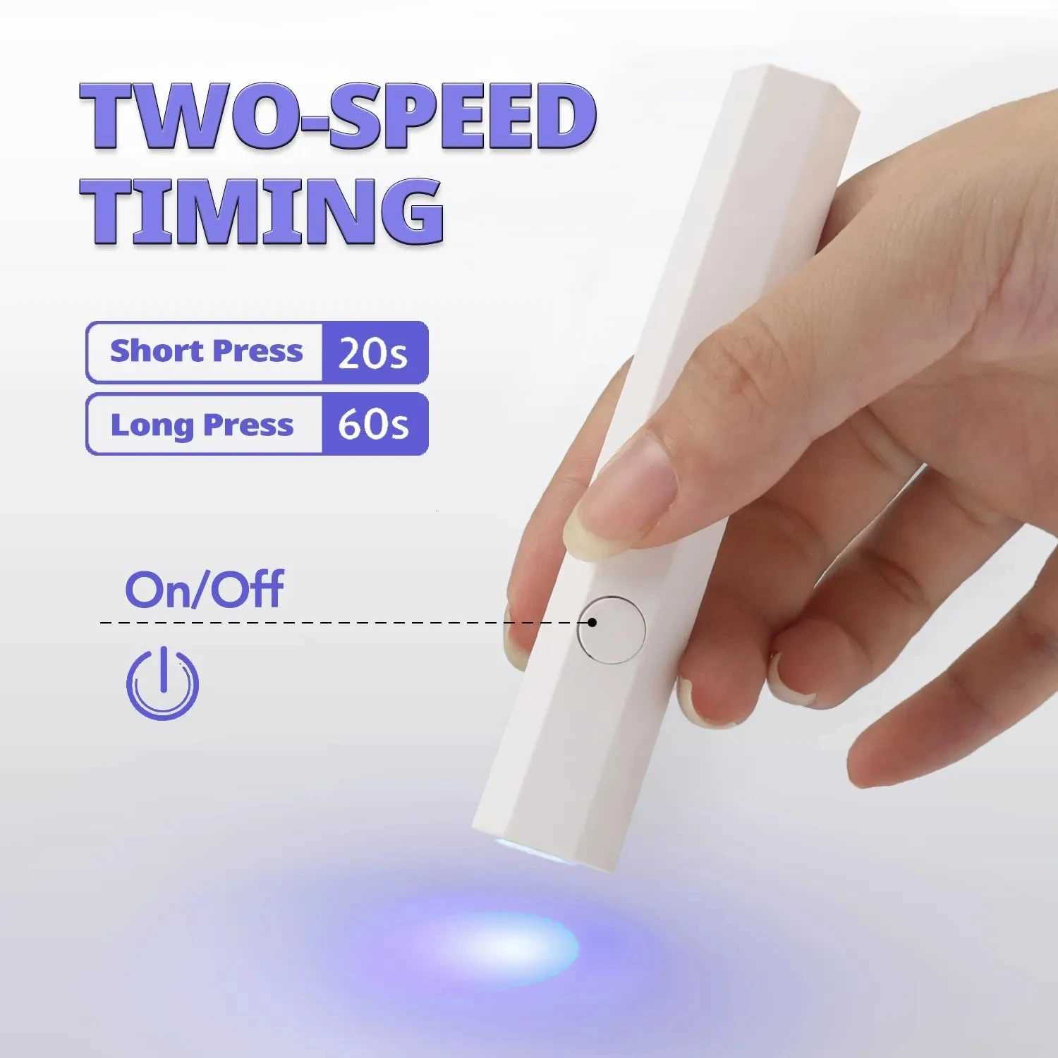 HALAIMAN Mini Portable Flashlight Nail Dryer Uv Led Lamp For Gel Nails Polish Drying Lamp Manicure Nail Art Tools MachineT251216