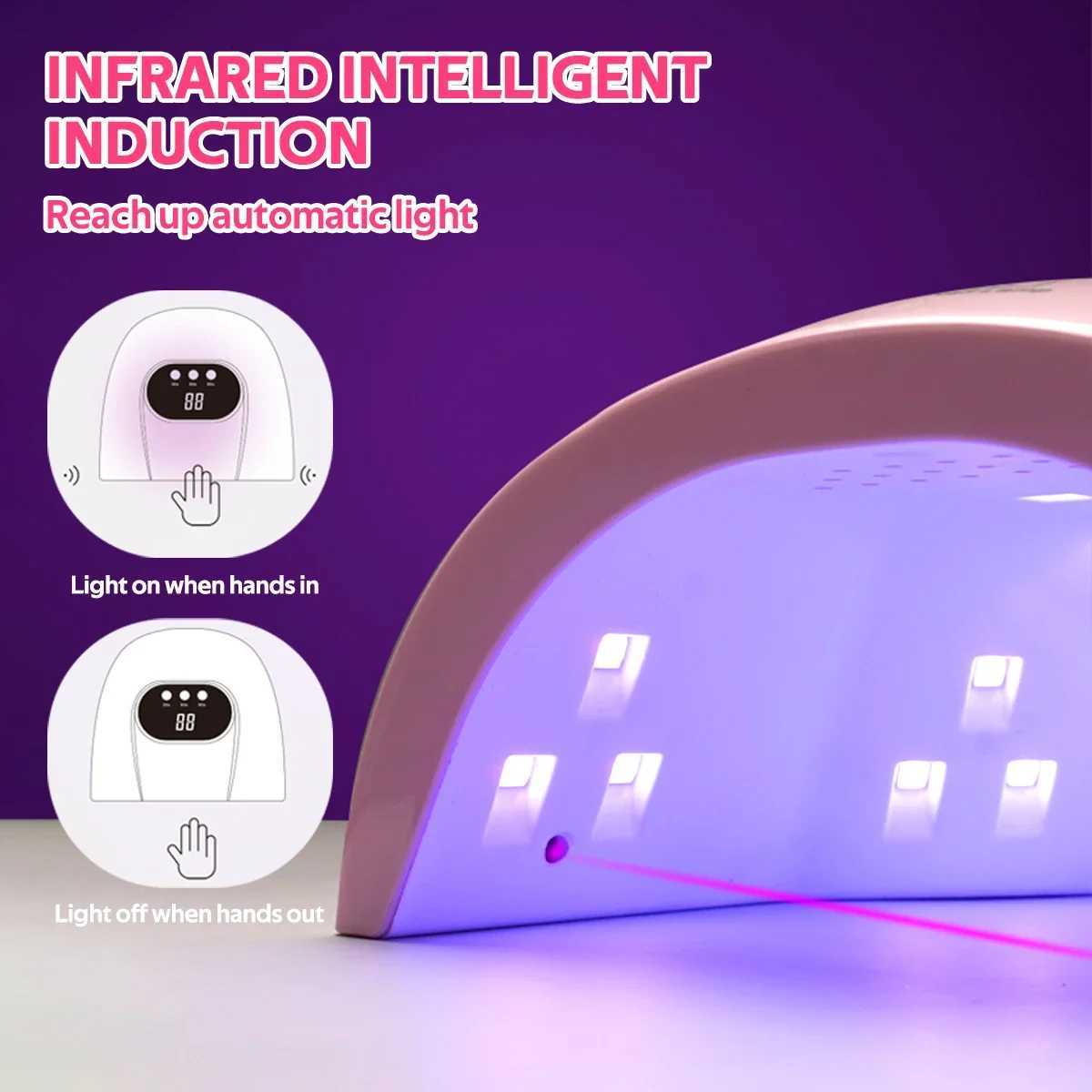 88W UV LED Nail Lamp 24 LEDs Nail Dryer for Nails Gel with 3 Timer Settings Professional UV Cabin Manicure Lamp Nail Art ToolsT251216
