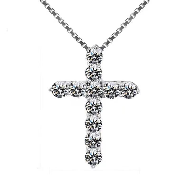 Good Quality Cubic Zircon Cross Pendant Necklace Original Tibetan Silver Choker Statement Necklace Women Gift Jewelry designer necklace wholesales fac