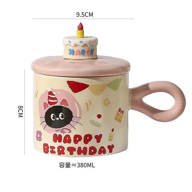 Cute Cartoon Cat Ceramic g Couple Water Cup High-value Gift Box Souvenir Birthday Gift Breakfast Cups H251215