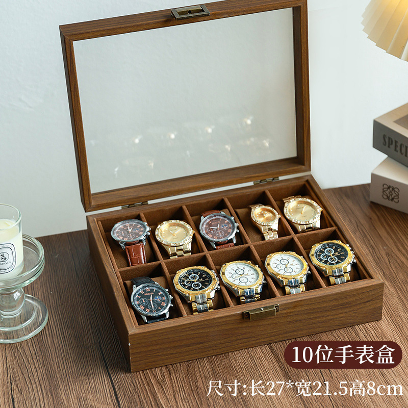 Wooden Watch Storage Box High-End Exquisite Household Large Capacity Wristwatch Mechanical Watch Collection Display Box