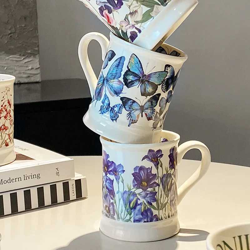 European Art Flower Ceramics gs Coffee g Milk Tea off Cups Drinkware the Best birthday Gift H251215