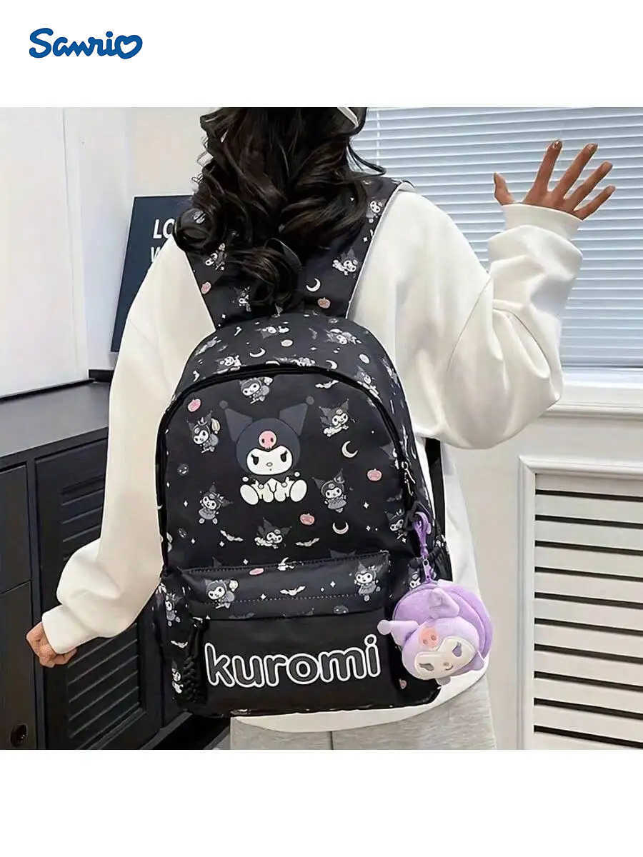 Sanrio Backpack Kawaii Stylish Bag Womens Colorblock Rucksack Large Capacity Foldable Outdoors Daypack H251216