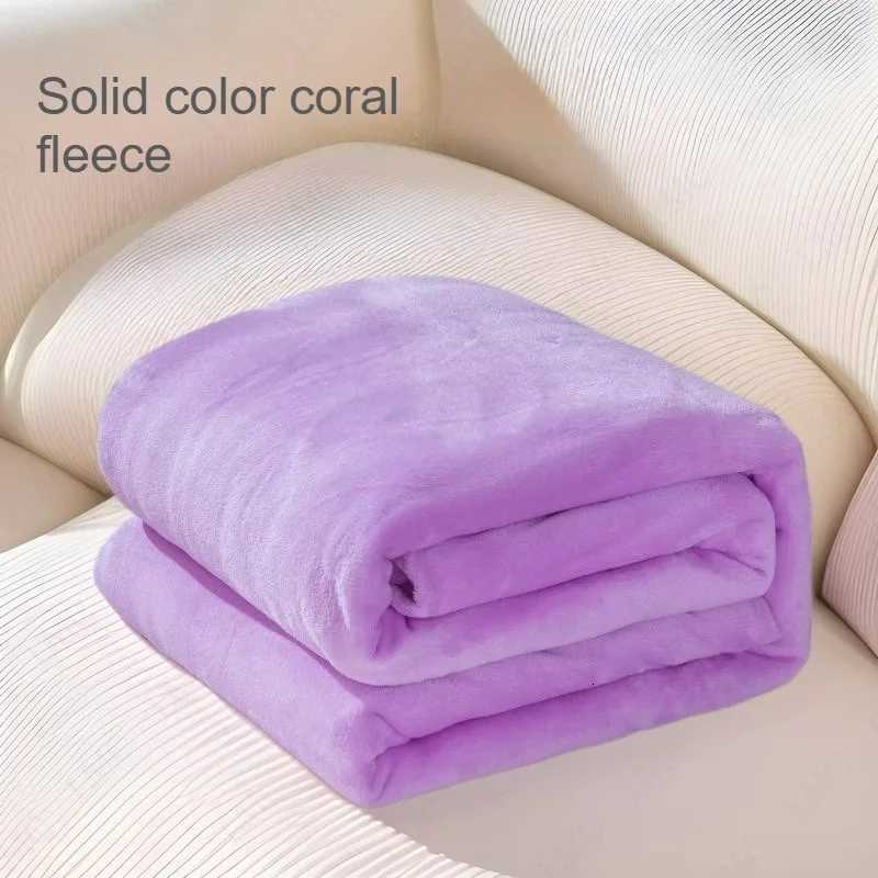 Flannel Blanket Solid Color Plain Winter Blanket Single/Queen/King Warm Nap Blanket Multi-functional Plush Thickened Blankets H251216 - view 3
