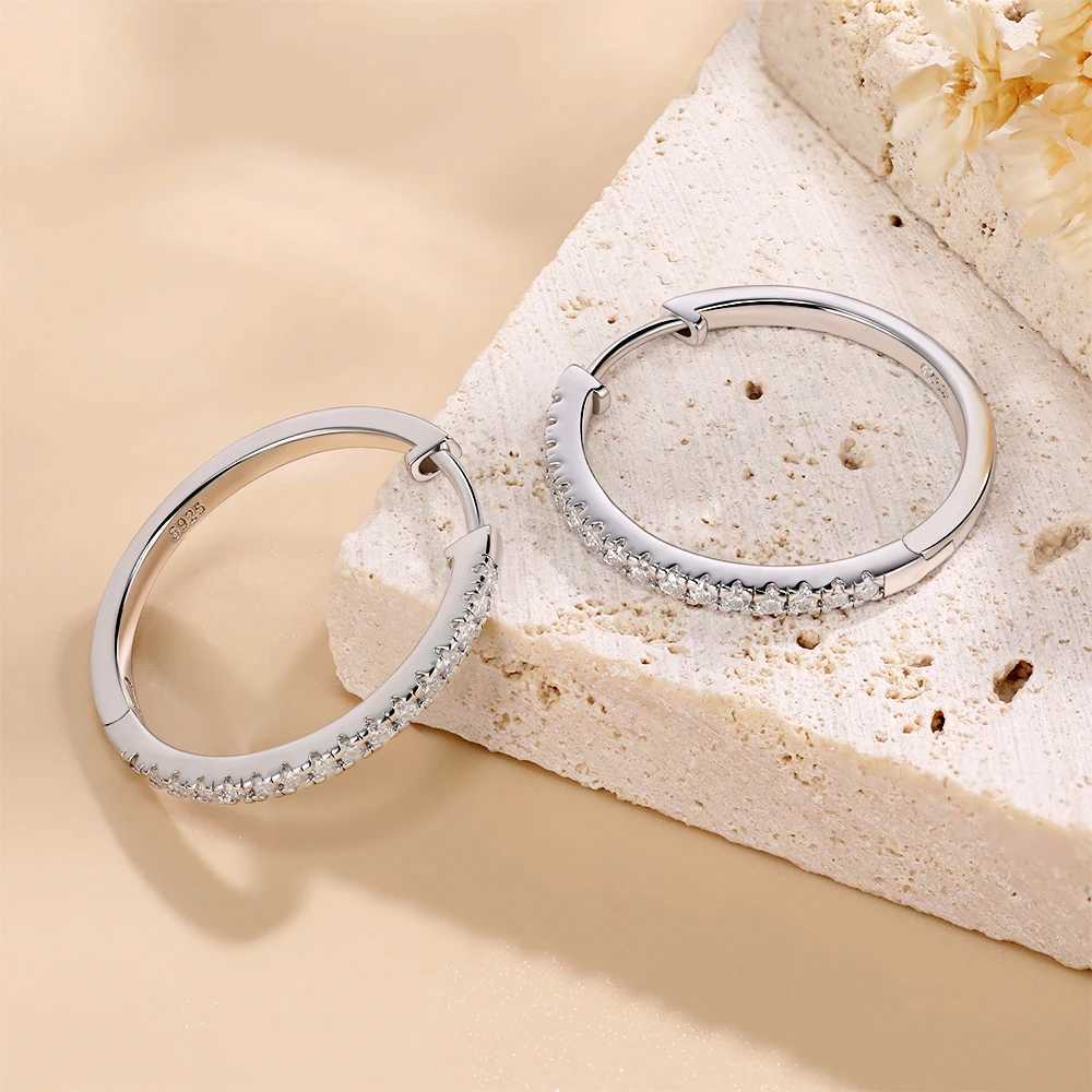 LinkerLove Moissanite Hoop Earrings S925 Sterling Silver Diamond Earrings 18K Gold Plated Trendy Jewelry for Bridal Wedding Gift G251216
