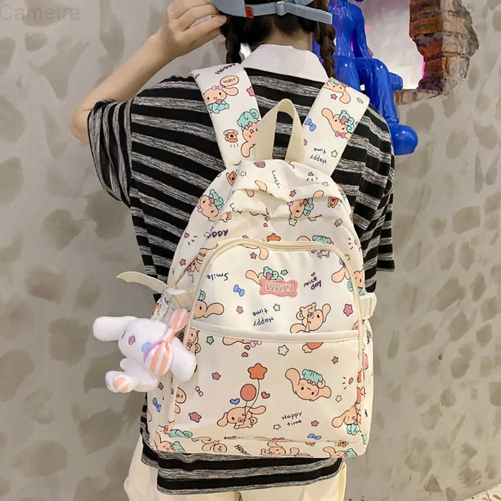 Sanrio Cinnamoroll Anime Schoolbags Kawaii School Bags College Student Travel Bag Casual Fashion Satchel Large Capacity Backpack H251216