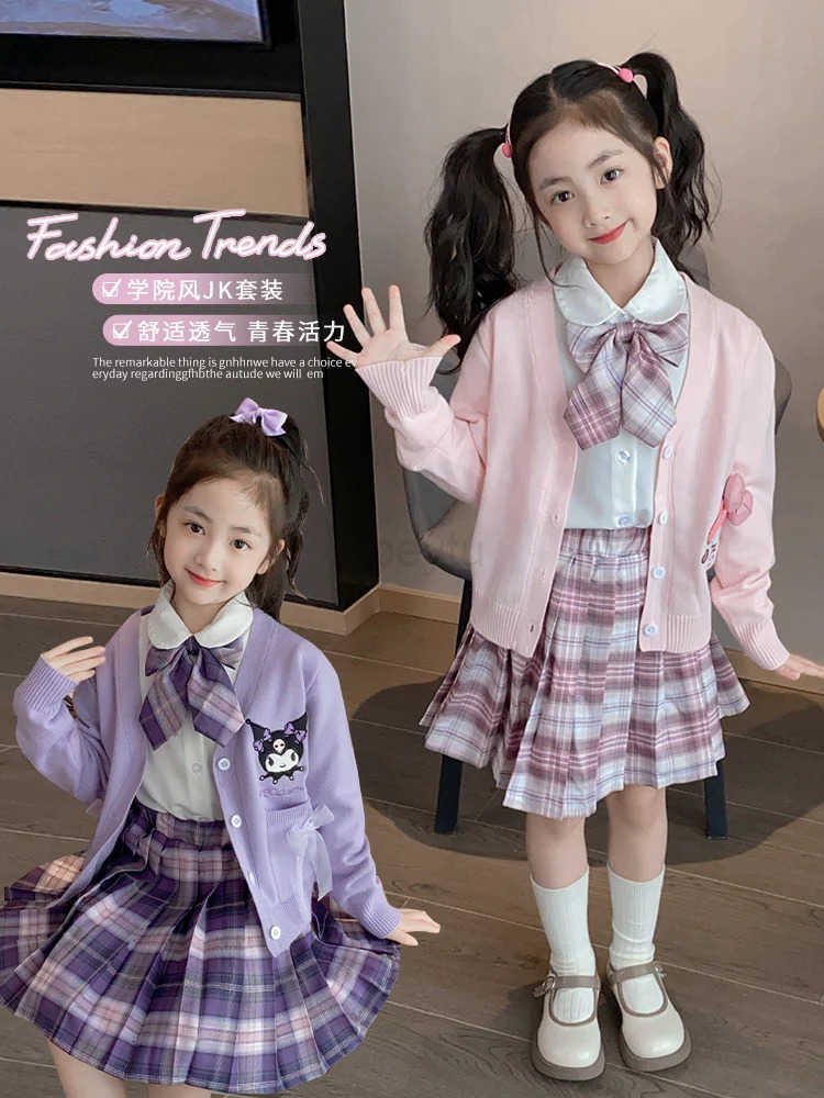 Sanrio kuromi new cartoon JK uniform college style suit skirt kawaii girls spring and autumn children girls creative holiday gift H251216