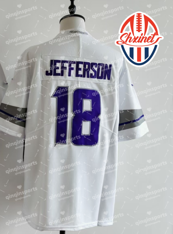Justin Jefferson Purple Jersey ed Custom Football New No Brand/s Youth/Adult/women's jersey, Red