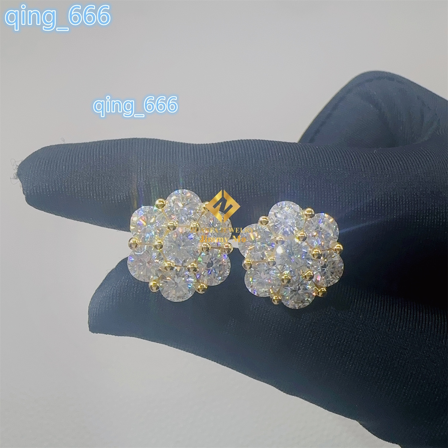 8mm 12mm 15mm Hip Hop Earring Factory Cheap Price 925 Silver Iced Out Jewelry VVS Moissanite Diamond Men Stud Flower Earrings