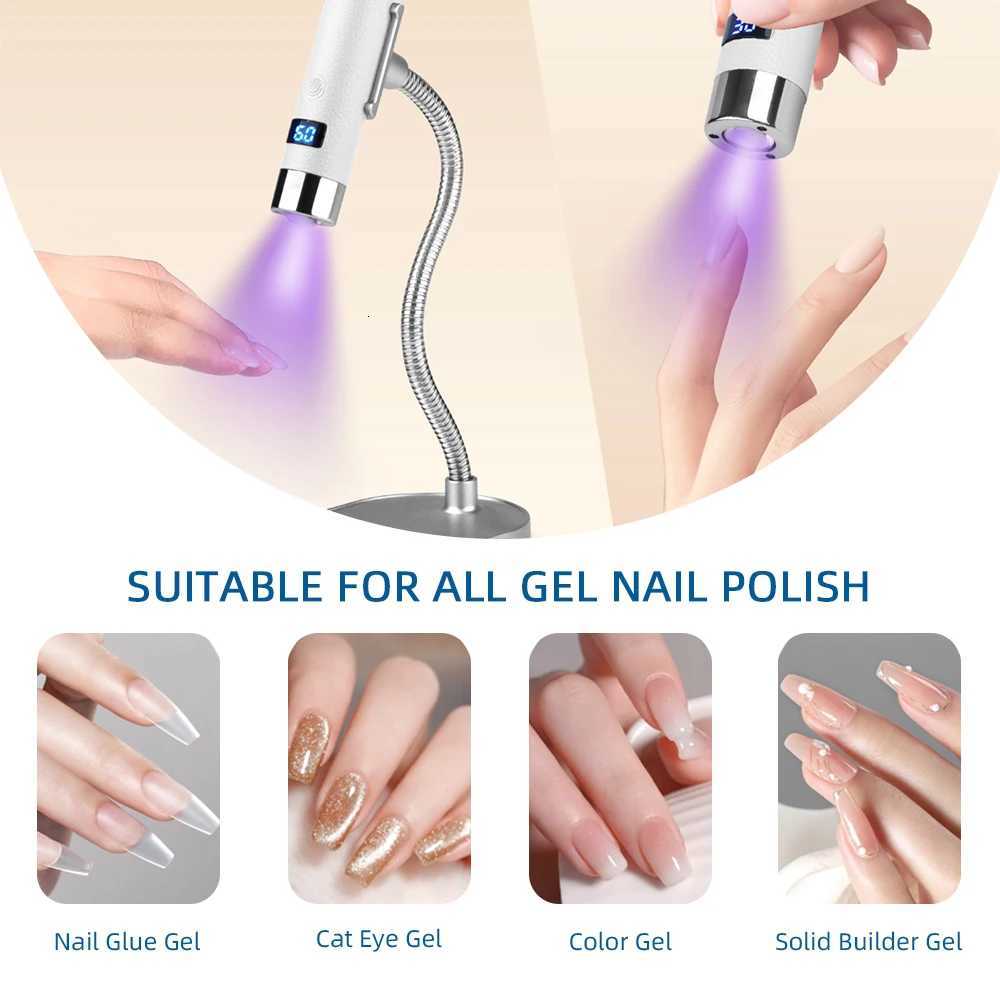 Portable Nail Dryer Light UV Nail Lamp Rechargeable Gel Nails Lamp With Flexible Hose LED Light Nail Art ToolsT251216