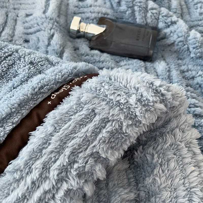 Thick Warm Winter Blanket A Grade Velvet Furry Plush Coral Fleece Flannel Soft Bedspread for Bed Sofa Single Double Couple Size H251216 - view 6