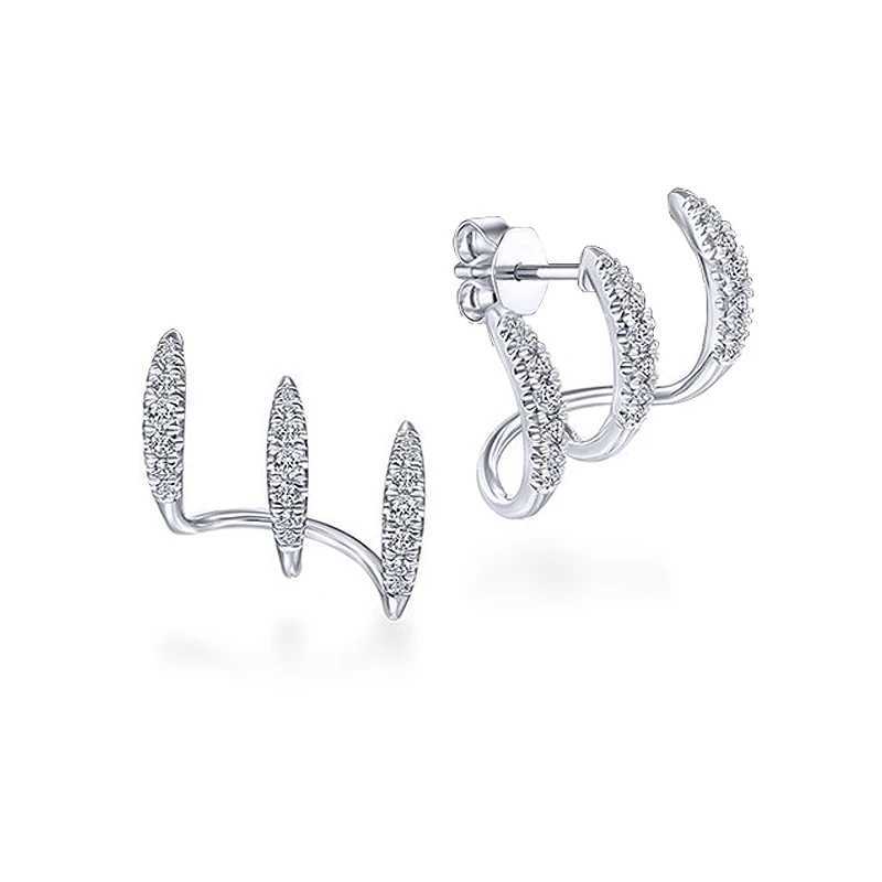 Exquisite Silver Color Claws Stud Earrings with Crystal AAA CZ Stone Modern Design Fashion Versatile Accessories Women Jewelry G251216