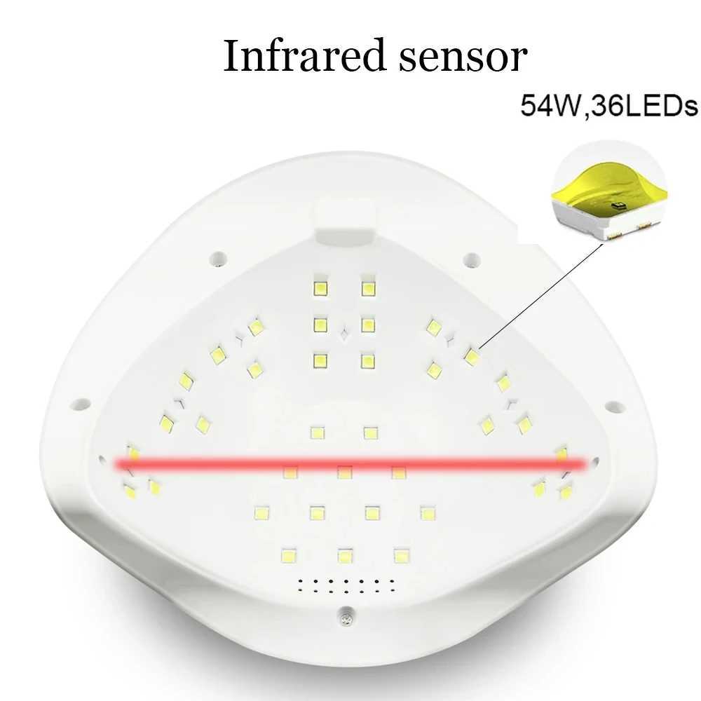 LULAA SunX 54W UV LED Nail Lamp Infrared Sensor 36 Leds Nail Lamp for Curing Gel Polish Manicure Tool Salon EquipmentT251216