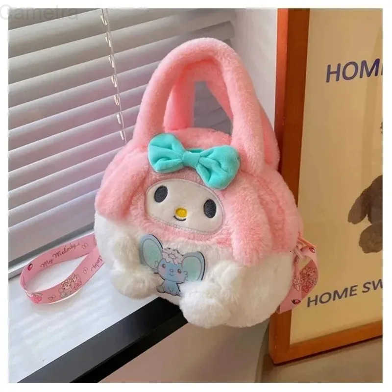 Sanrio Kawaii Plush Bag Kuromi Backpack Anime Melody Cinnamoroll Plush Handbag Pochacco Cartoon Stuffed Bag Girl Gift H251216