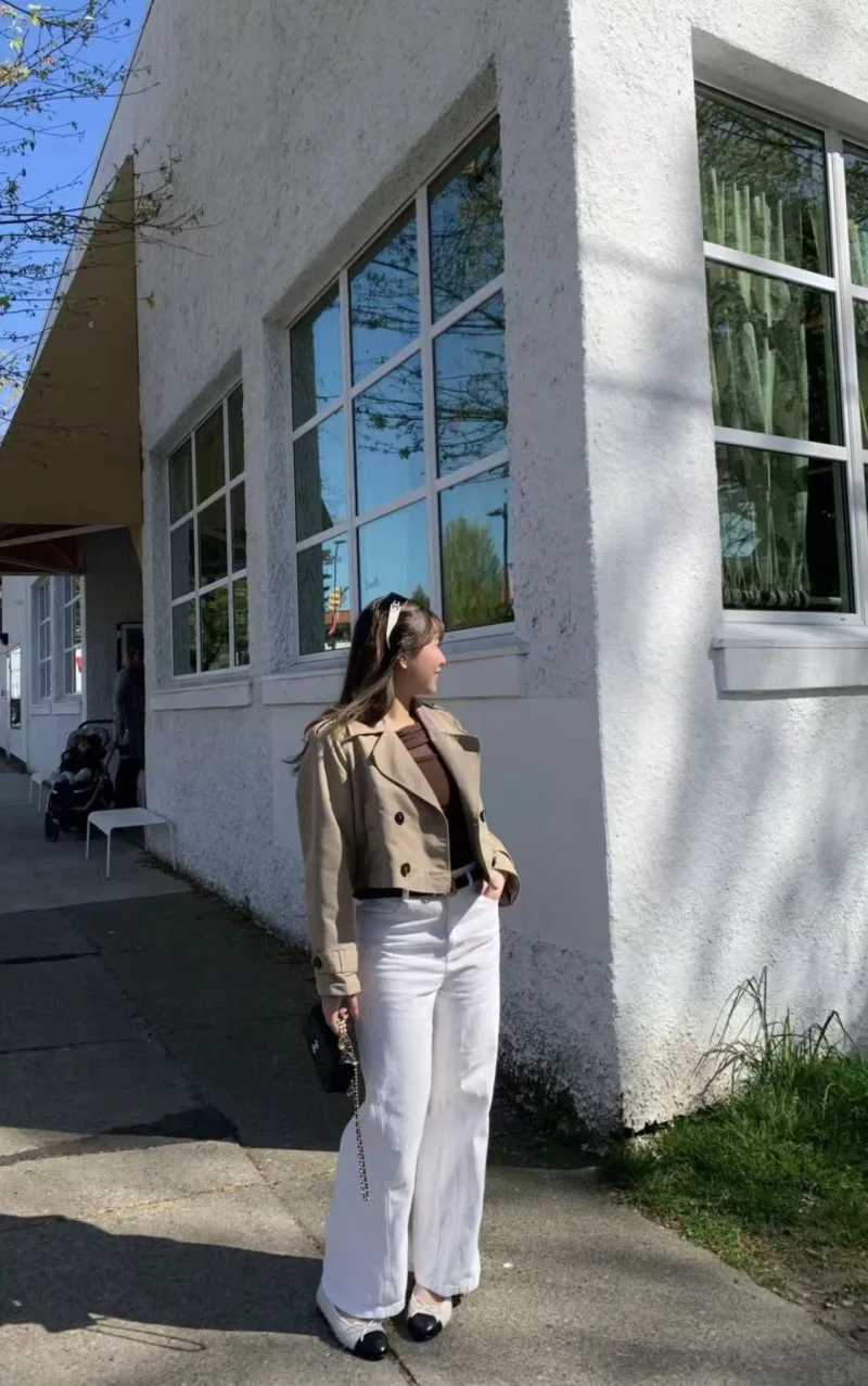 ETJ 2025 autumn new product womens classic double-breaked lapel simple short trench coat fashion casual coatT251216