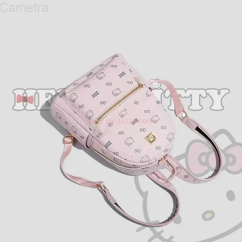 Sanrio Hello Kitty Pu Backpack Bag Cartoon Anime Cute Waterproof Backpacks Students Bag Kids Girl Gift Knapsack Kawaii Kids Bags H251216
