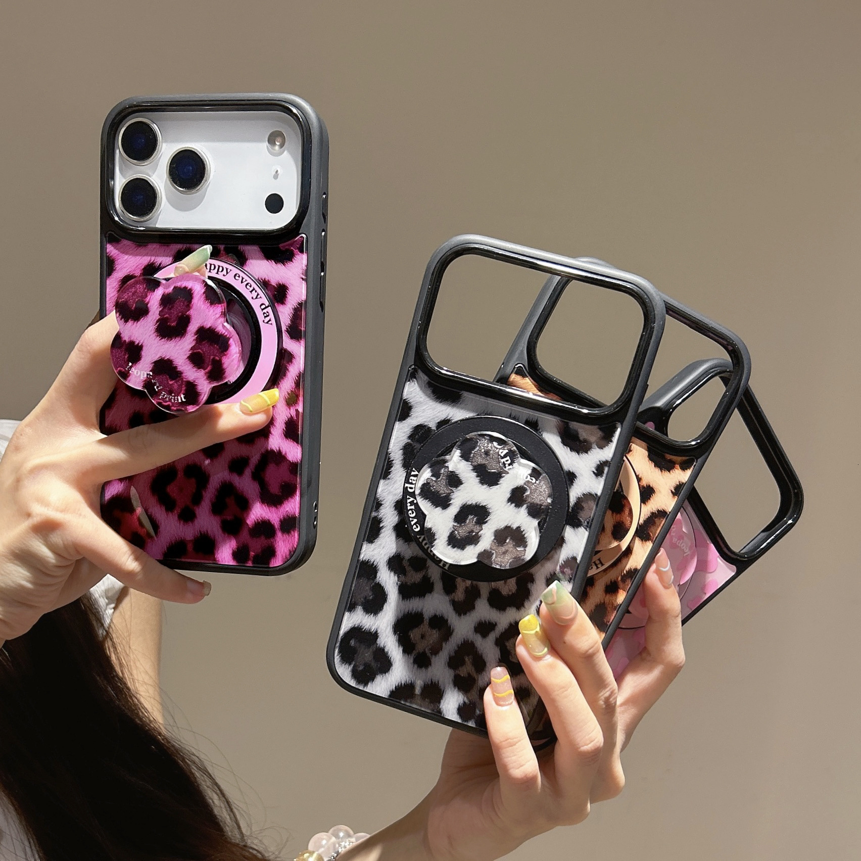 Gilt Leopard Pattern Compatible with iPhone 17 Pro Max Apple 16 Phone Case 15 Magnetic Stand European and American Foreign Trade Shockproof
