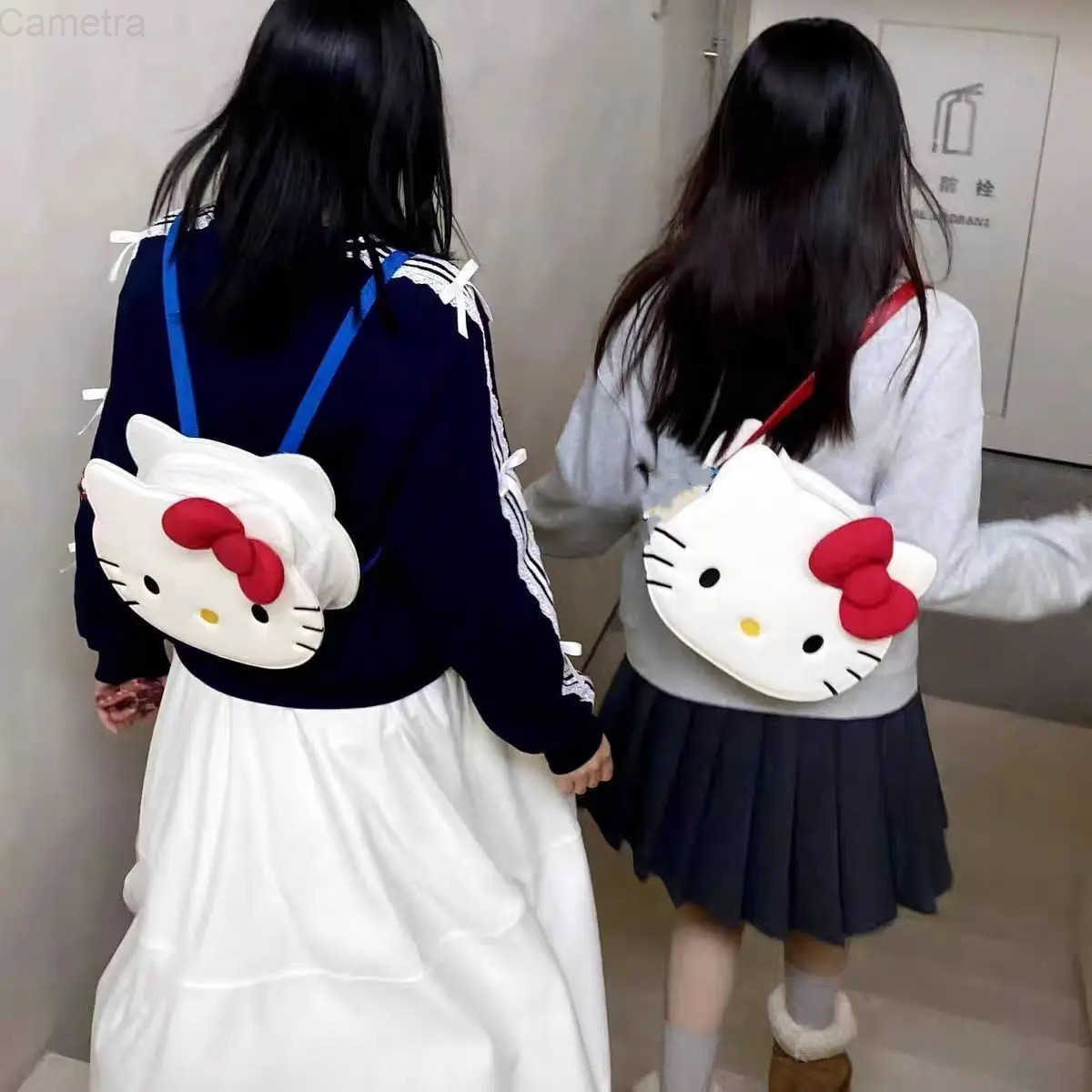 Sanrio Hello Kitty Tote Bag For Women Anime Y2k Kt Cat PU Backpack Cute Shoulder Bag Lolita Handbag Student Cartoon School Bag H251216