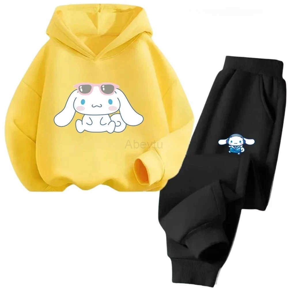 Sanrio Anime My Melody Cartoon Printed Childrens HoodieSports Pants Set Cute Casual Clothing H251216