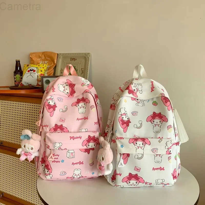 Sanrio My Melody Backpack New Cute Cartoon Large Capacity Light Kids Girls Clothes Student Bag Fashion Girl Childrens Clothing H251216