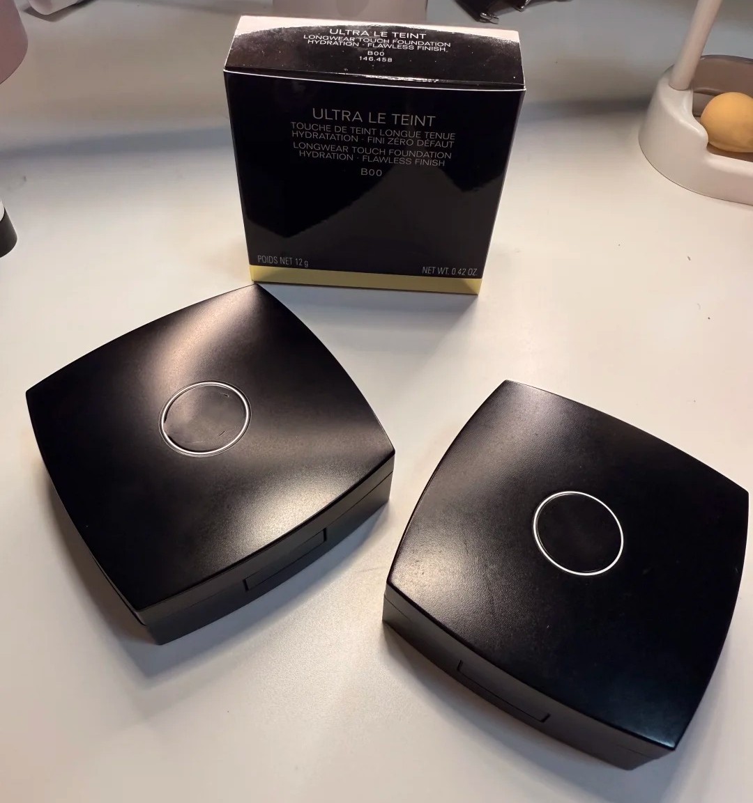 Face Powder Primer Foundations 12g ULTRA LE TEINT Longwear Touch Foundation Hydration Flawless Finish B00 B10 B20 BD01 4color Natural Face Cosmetics