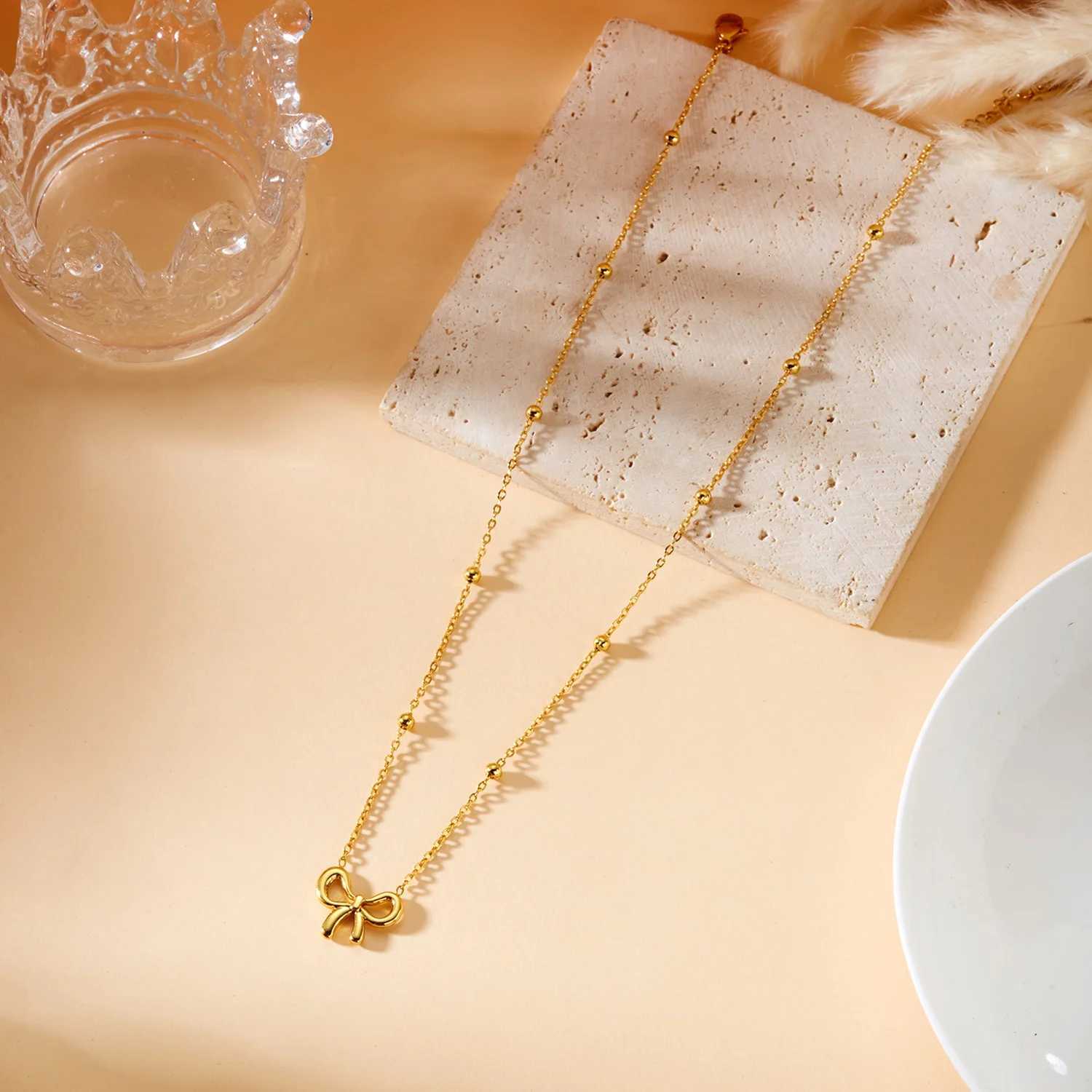Gold Plated Stainless Steel Chain Butterfly Pendant Necklace Suitable For Women As Daily Wear Jewelry Accessory M251216
