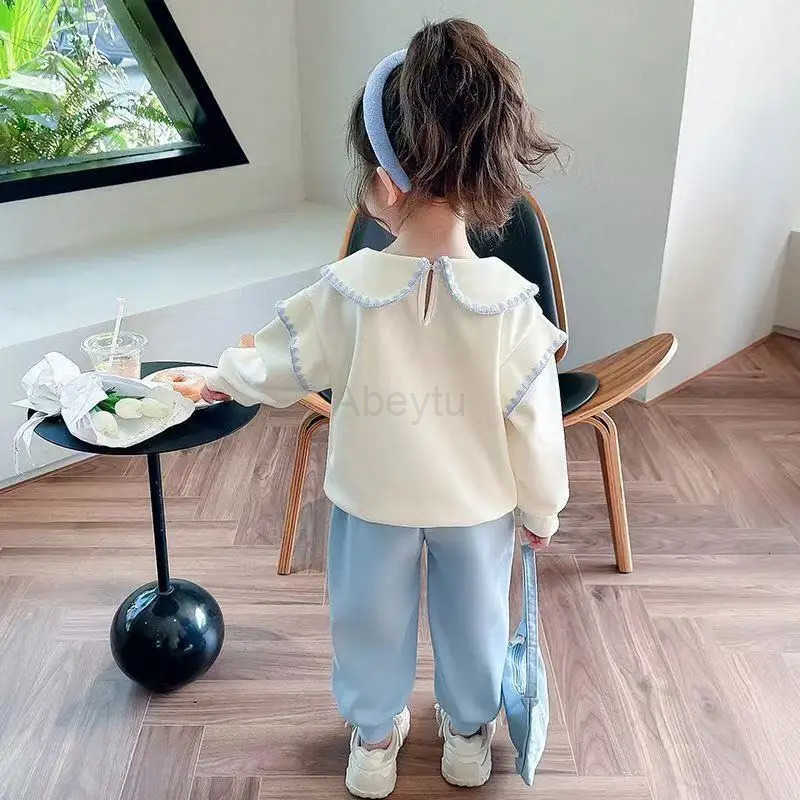 Sanrio Autumn Baby Girl Clothes Set Children Kuromi Cartoon Print Sweatshirt and Pants Two Pieces Suit Kid Long Sleeved Suit H251216